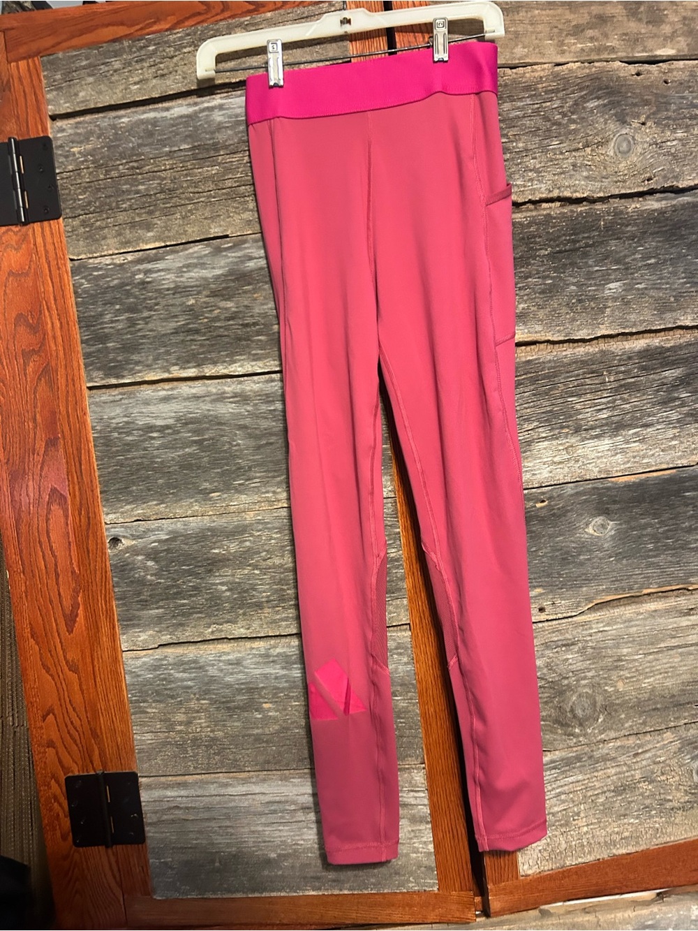 adidas Pink High-Rise Performance Leggings Size Small Pockets Techfit